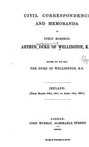 Cover of: Supplementary despatches and memoranda of Field Marshal Arthur, duke of Wellington, K. G.