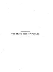 The Black book of Paisley, and other manuscripts of the Scotichronicon by David Murray