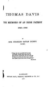 Cover of: Thomas Davis: the memoirs of an Irish patriot, 1840-1846