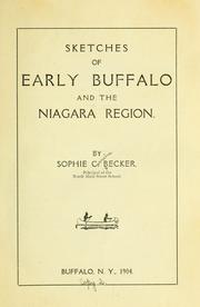 Sketches of early Buffalo and the Niagara region by Sophie C. Becker