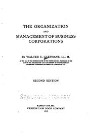 Cover of: The organization and management of business corporations