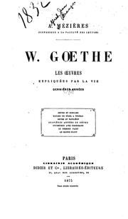 Cover of: W. Gœthe by Alfred Mézières