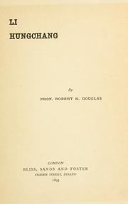 Cover of: Li Hungchang. by Sir Robert K. Douglas