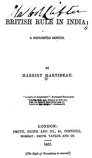 Cover of: British rule in India by Harriet Martineau