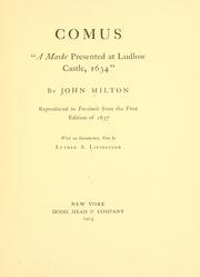 Cover of: Comus by John Milton