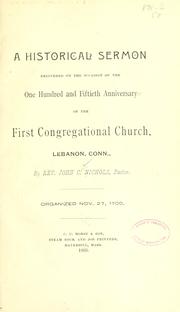 Cover of: A historical sermon by John C. Nichols