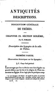 Cover of: Description de l'Égypte by France, Commission des sciences et arts d'Égypte, France. Commission des sciences et arts d'Egypte