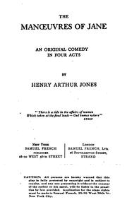 Cover of: The manœuvres of Jane by Henry Arthur Jones