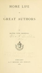 Cover of: Home life of great authors