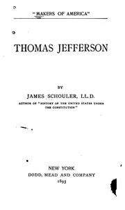 Cover of: Thomas Jefferson by Schouler, James
