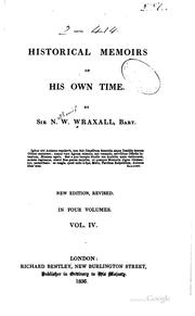 Cover of: Historical memoirs of his own time.