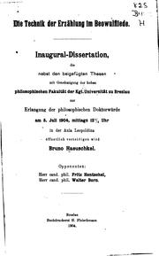 Cover of: Die Technik der Erzählung im Beowulfliede.