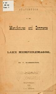 Cover of: Statistics of the manufactures and commerce of Lake Memphremagog