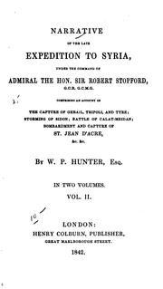 Cover of: Narrative of the late expedition to Syria by W. Patison Hunter