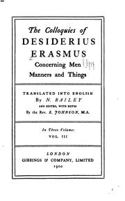 Cover of: The colloquies of Desiderius Erasmus concerning men, manners and things by Desiderius Erasmus