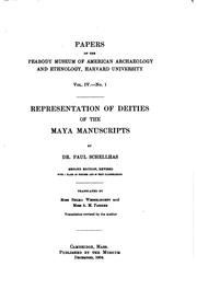 Cover of: Representation of deities of the Maya manuscripts by Paul Schellhas
