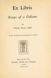 Cover of: Ex libris: essays of a collector ...