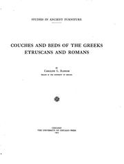 Cover of: Studies in ancient furniture: couches and beds of the Greeks, Etruscans and Romans