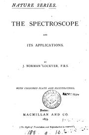 Cover of: The spectroscope and its applications.