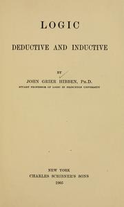 Cover of: Logic, deductive and inductive