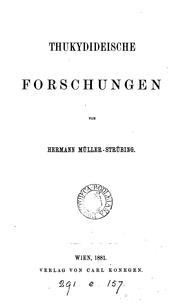 Cover of: Thukydideische Forschungen
