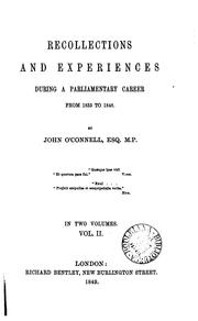 Cover of: Recollections and experiences during a parliamentary career from 1833 to 1848.