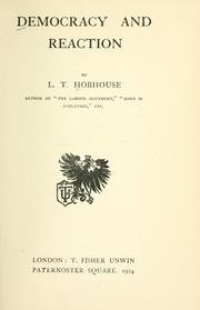 Cover of: Democracy and reaction by L. T. Hobhouse
