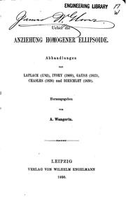 Cover of: Ueber die anziehung homogener ellipsoide. by A. Wangerin