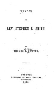Cover of: Memoir of Rev. Stephen R. Smith