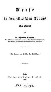 Reise in den cilicischen Taurus über Tarsus by Theodor Kotschy