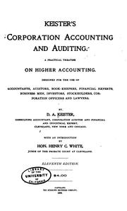 Cover of: Keister's corporation accounting and auditing.: A practical treatise on higher accounting.