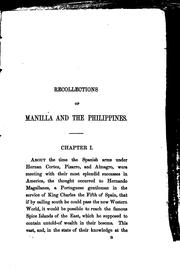 Cover of: Recollections of Manilla and the Philippines during 1848, 1849, and 1850