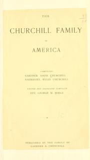 Cover of: The Churchill family in America. by Gardner Asaph Churchill