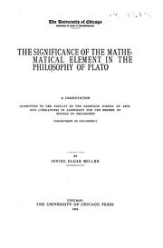 Cover of: The significance of the mathematical element in the philosophy of Plato