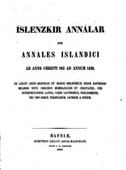 Cover of: Íslenzkir annálar: sive Annales islandici, ab anno Christi 803 ad annum 1430.