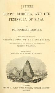 Cover of: Letters from Egypt, Ethiopia, and the peninsula of Sinai. by Carl Richard Lepsius