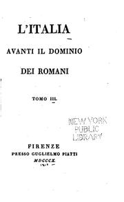Cover of: L' Italia avanti il domonio dei romani...