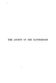 Cover of: The ascent of the Matterhorn