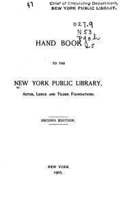 Cover of: Hand book to the New York Public Library by New York Public Library.
