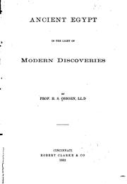 Cover of: Ancient Egypt in the light of modern discoveries