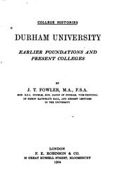 Cover of: Durham University by J. T. Fowler