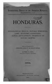 Cover of: Honduras. by International Bureau of the American Republics., International Bureau of the American Republics