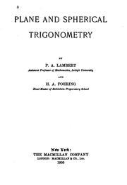 Cover of: Plane and spherical trigonometry by Preston Albert Lambert