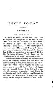 Cover of: Egypt to-day: the first to the third khedive