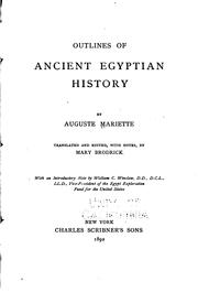 Cover of: Outlines of ancient Egyptian history.