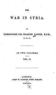 Cover of: The war in Syria by Napier, Charles Sir, Charles Napier