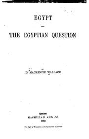 Cover of: Egypt and the Egyptian question