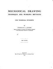 Cover of: Mechanical drawing: technique and working methods, for technical students