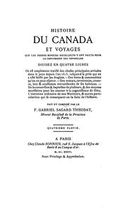 Cover of: Histoire du Canada: et voyages que les Frères mineurs recollects y ont faicts pour la conversion des infidèles depuis l'an 1615