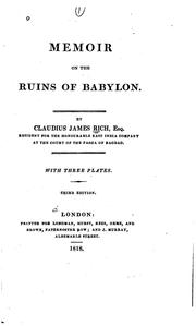 Cover of: Memoir on the ruins of Babylon. by Claudius James Rich